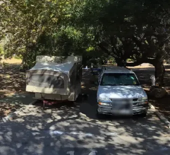 Leo Carrillo site 14, 360 photo: heavy shade under mature oaks