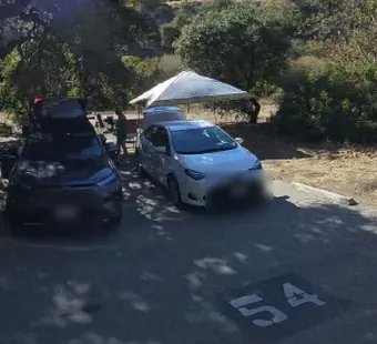 Leo Carrillo site 54, 360 photo: two cars parked side by side