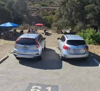 Leo Carrillo site 61, 360 photo: two cars parked side by side