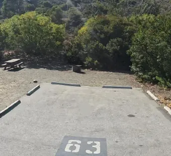 Leo Carrillo site 63, 360 photo: wide open pad, no vehicle
