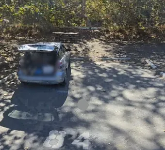 Leo Carrillo site 84, 360 photo: one car parked, tail lights lit