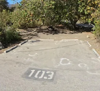 Leo Carrillo site 103, 360 photo: wide open pad, no vehicle