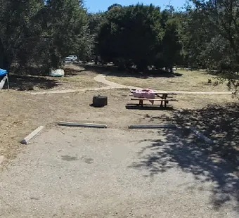 Malibu Creek site 44, 360 photo: oaks over the right