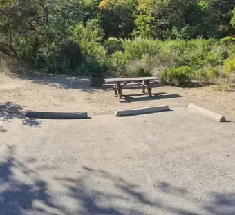 Sycamore Canyon site 7, 360 photo: open sky over the pad, trees off to the left