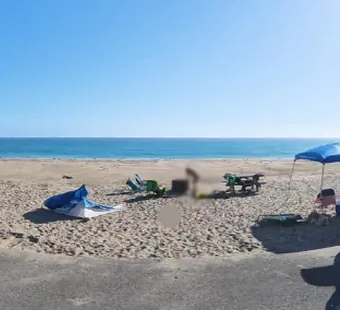 Thornhill Broome site 21, 360 photo: table and ring out front on the sand