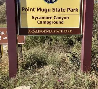 Sycamore Canyon, Point Mugu State Park entrance sign