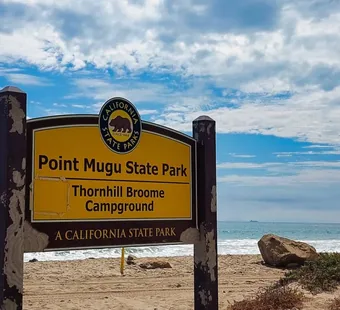 Thornhill Broome Beach, Point Mugu State Park entrance sign